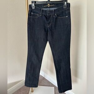 7 For All Mankind Indigo Jeans with Yellow Stitching